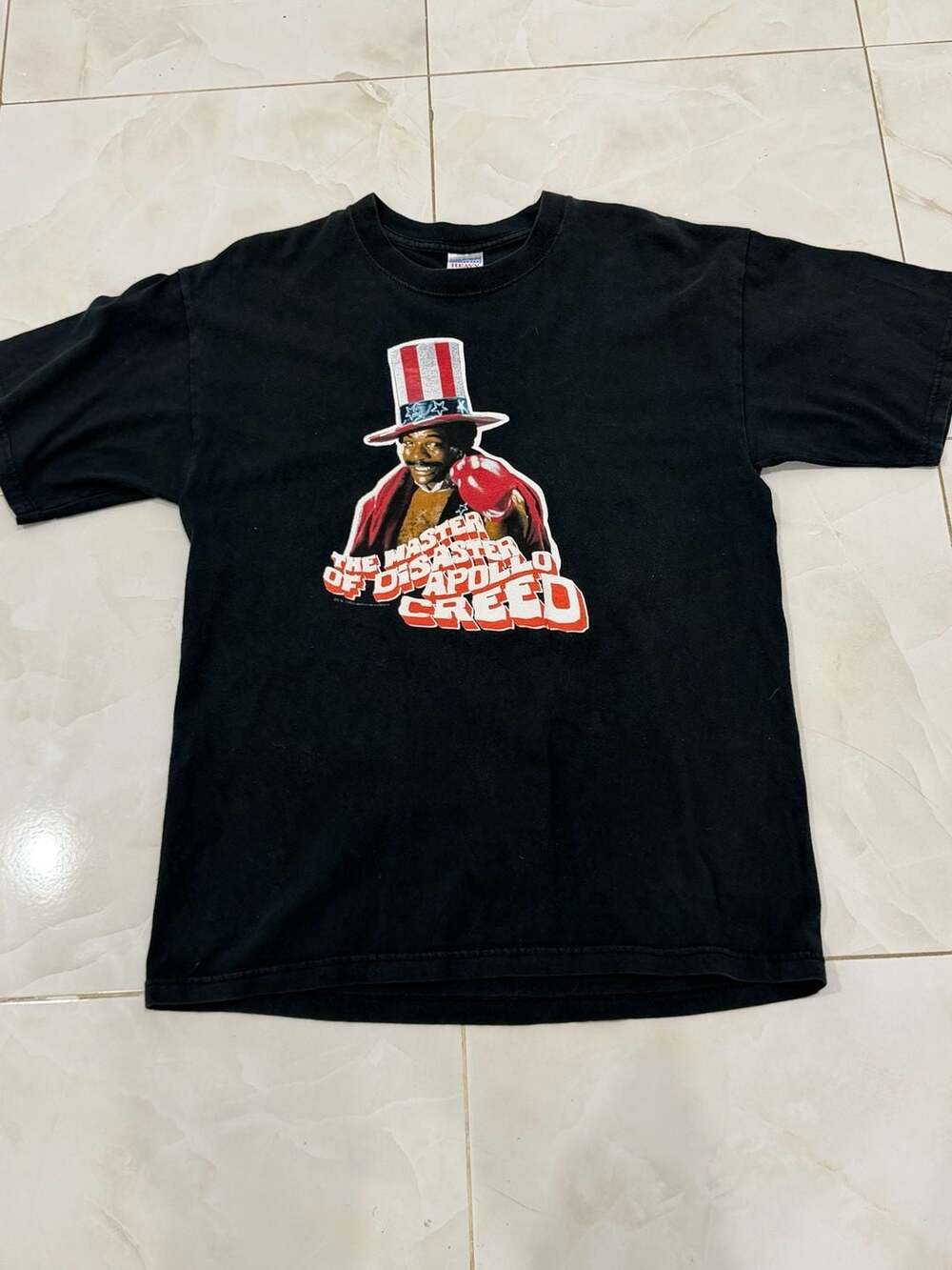 Gildan Apollo Creed The Master of Disaster Rocky Movie Black T-Shirt Large